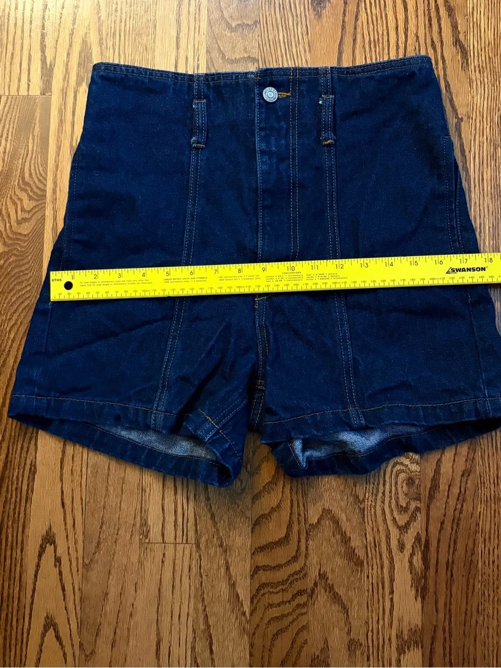MOUSSY High Rise Sailor Denim Shorts Dark Wash Size 1 (XS/25) Japanese Denim